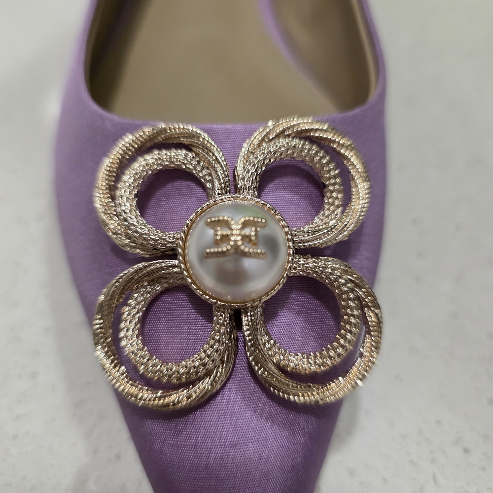 Sam Edelman Purple Flats with Gold Embellishments - Picture 3 of 7